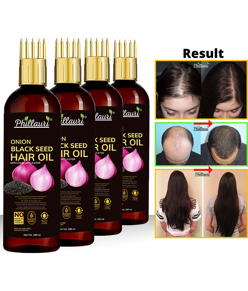 Phillauri Black seed Onion Oil for Hair Regrowth Hair Oil for Men and Women Hair Oil (100 ml) Pack of 2