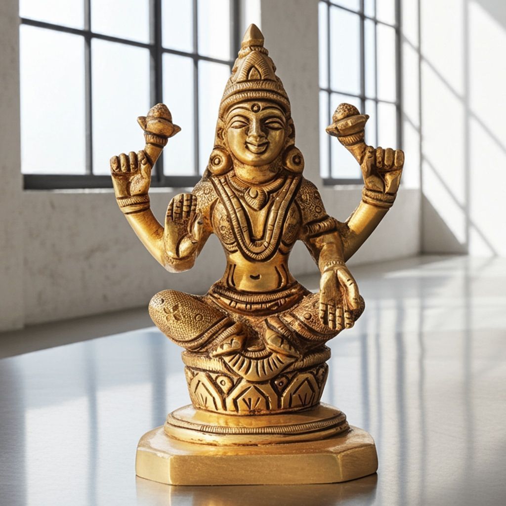Brass Showpiece Laxmi Ji God Idol Statue (BSMAS1613 L)