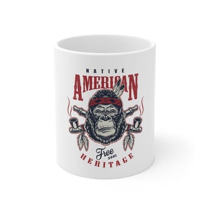 DARSHANS Ceramic Gorila Desing Printed Coffee Mug (Color: White, Capacity:330ml)
