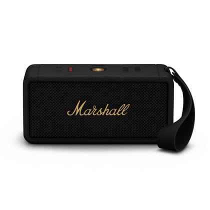 Marshall Middleton Portable Bluetooth Speaker with 20+ Hours of Portable Playtime, 360 Sound, Dust & Waterproof (IP67) - Black & Brass. Marshall Middleton Portable Bluetooth Speaker with 20+ Hours of Portable Playtime, 360 Sound, Dust & Waterproof (IP67)
