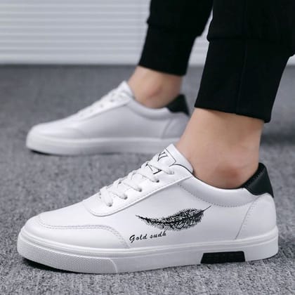 Mens Casual Synthetic Lace-ups Casual Shoes Size 6 (White)