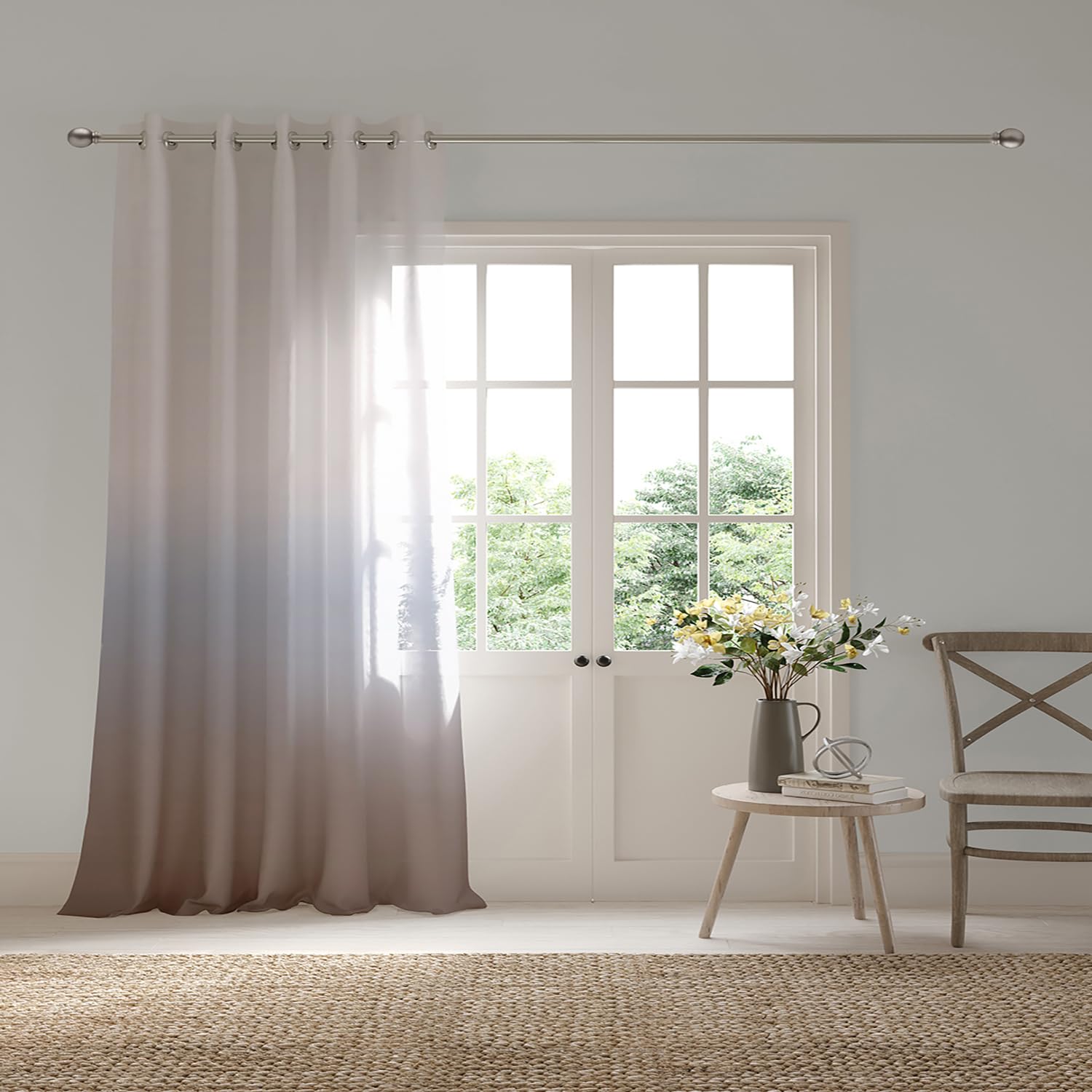 DDECOR - Pack of 1 Piece of 9FT Long Door Sheer Curtain, Blue