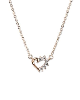 AABHA Silver Necklace| Gift for Women | Pendent Set (Rose gold)