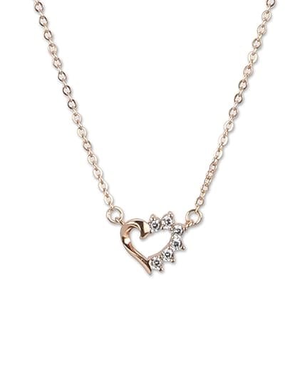 AABHA Silver Necklace| Gift for Women | Pendent Set (Rose gold)