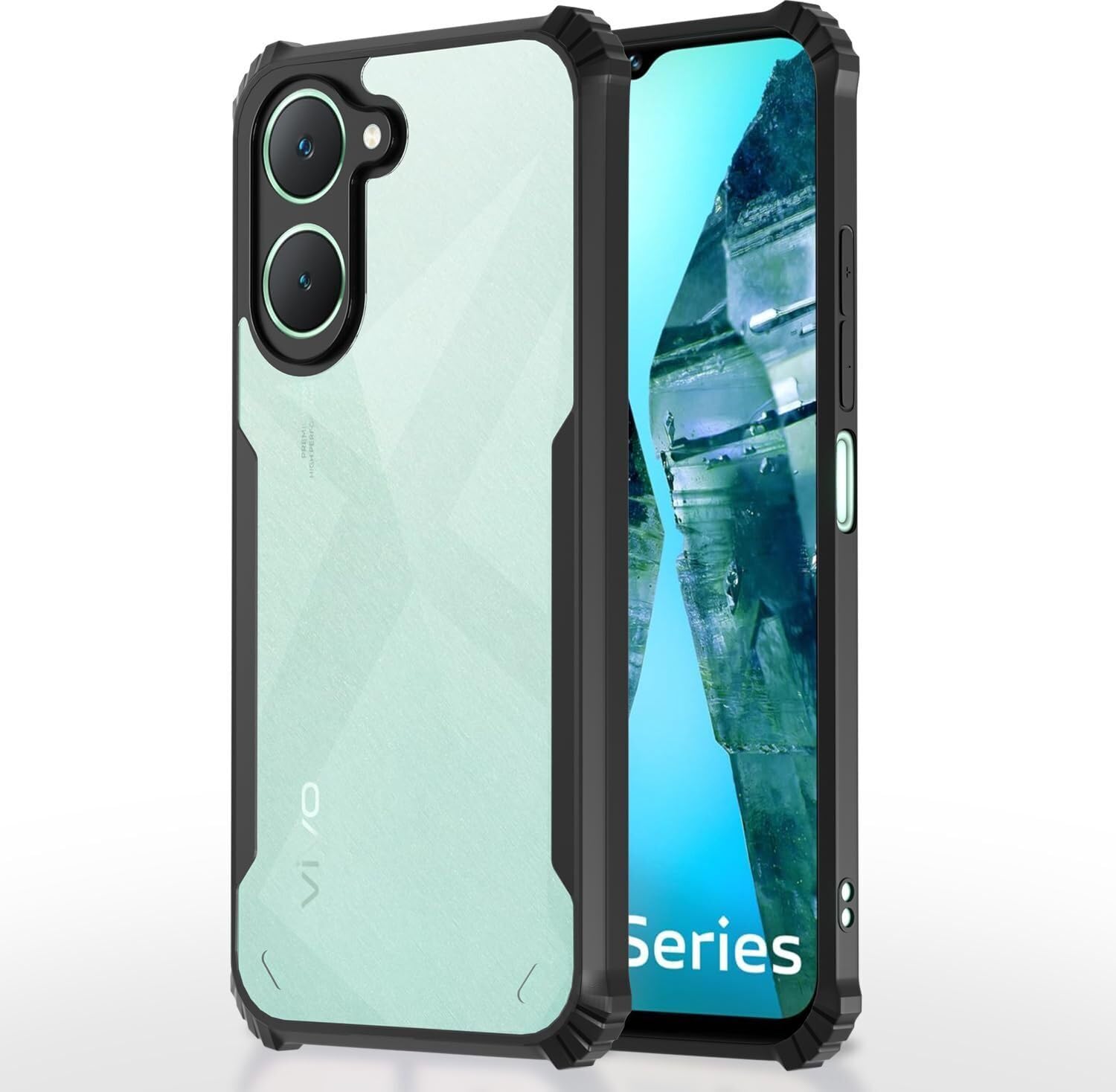 PLUGTECH Slim Shockproof Case | Matte Black Soft | Drop Protection | Precise Cutouts | Premium Mobile Cover for Vivo Y03, Vivo Y18, Vivo Y28s, Vivo Y18e, Vivo Y18I