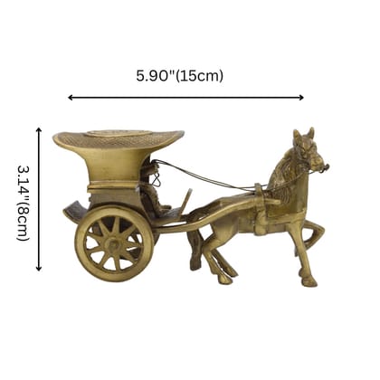 Brass Horse Cart Antique Style Tanga Rath  Decorative Statue/Showpiece for Home, Office, Living Room, Study Table, Unique Gift