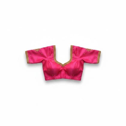Women's Pink Embroidered Silk-Blend Blouse