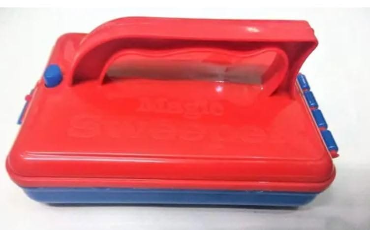 BREEPREE Plastic Handheld 2 Roller Carpet Cleaning Brush With Dust Crumb Collector Red Pack of 1