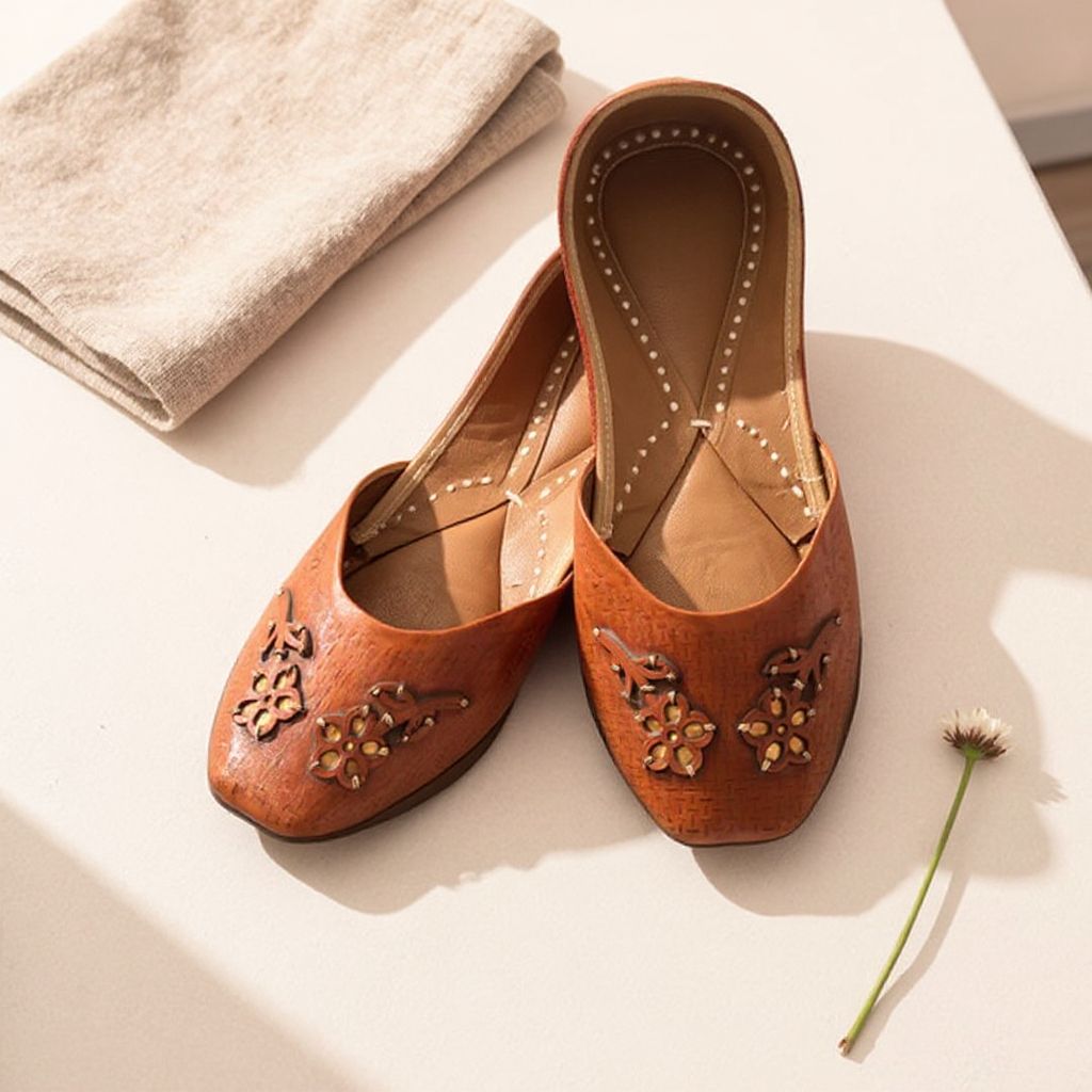 Tilla Embroidered Leather Footwear 