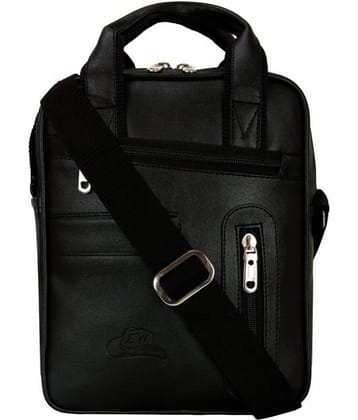 Leather World - Black Solid Messenger Bags