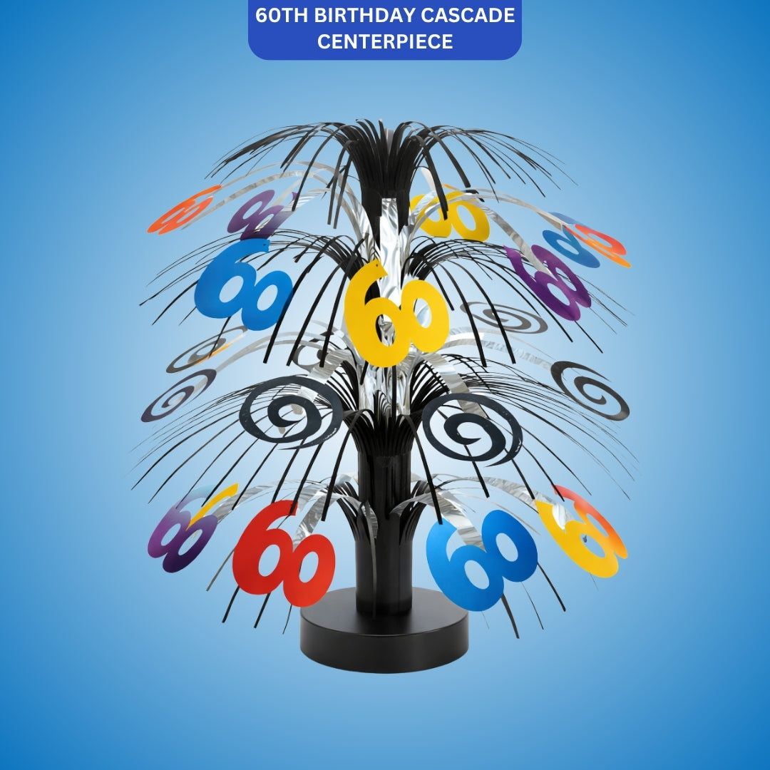 60th Birthday Cascade Centerpiece 14"