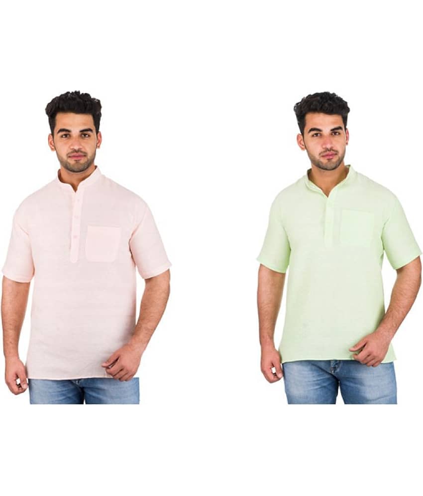 DESHBANDHU DBK Multi 100 Percent Cotton Kurta Pack of 2