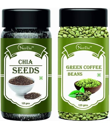 NUTRIVUE Chia Seeds & Green Coffee Beans 250 gm Pack of 2