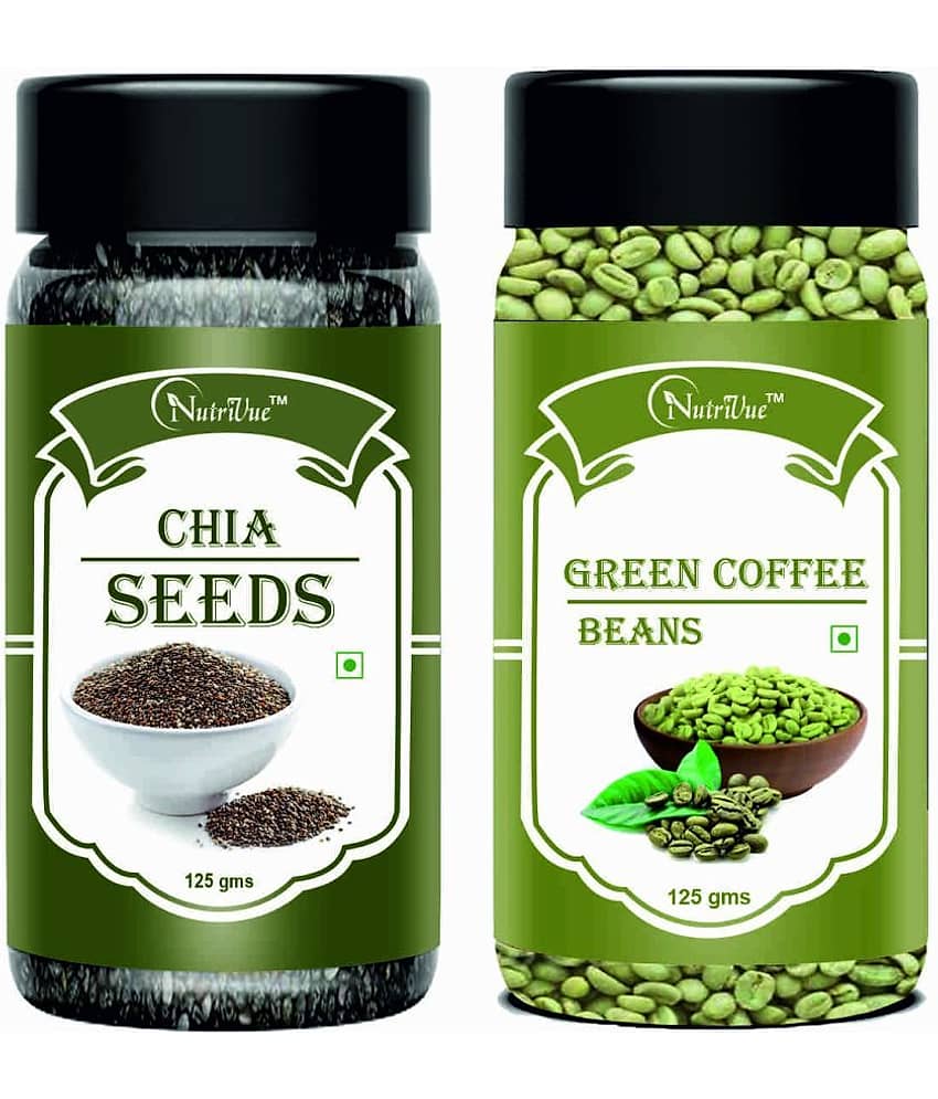 NUTRIVUE Chia Seeds & Green Coffee Beans 250 gm Pack of 2