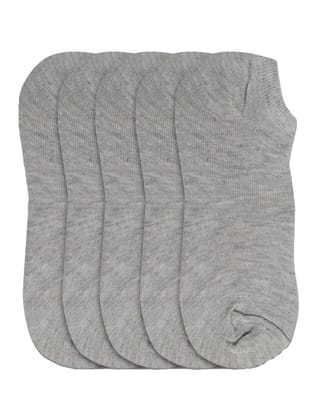 5 Pairs Men's & Women's Casual Cotton Blended Solid Ankle length Socks (Light Grey)-PID47569