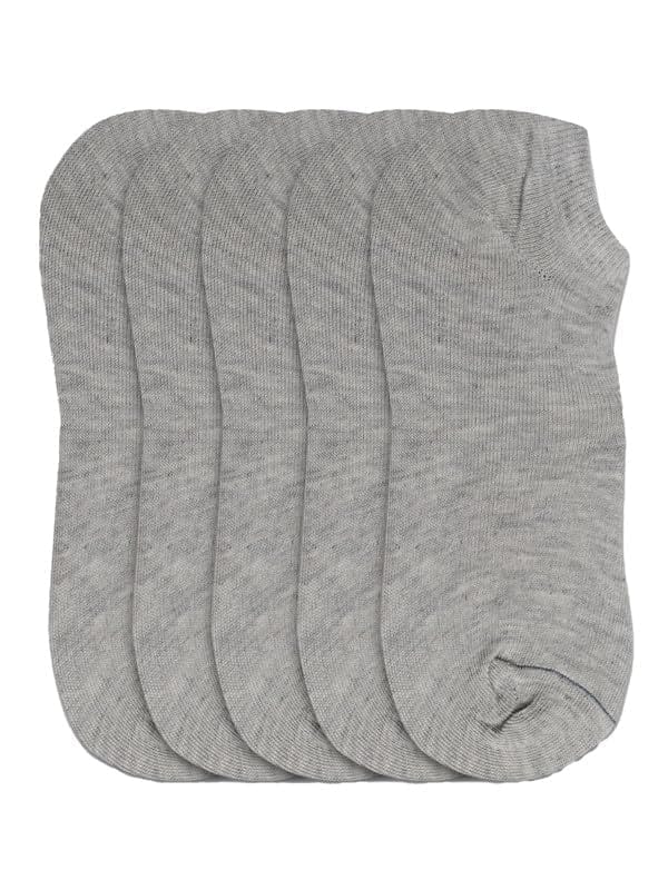 5 Pairs Men's & Women's Casual Cotton Blended Solid Ankle length Socks (Light Grey)-PID47569