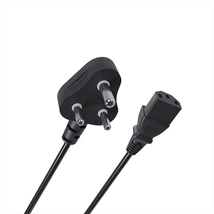 Geonix 1.5 Meter Computer Power Cable Cord for Desktops PC, Printers, Monitors, SMPS Power Cable (Black)