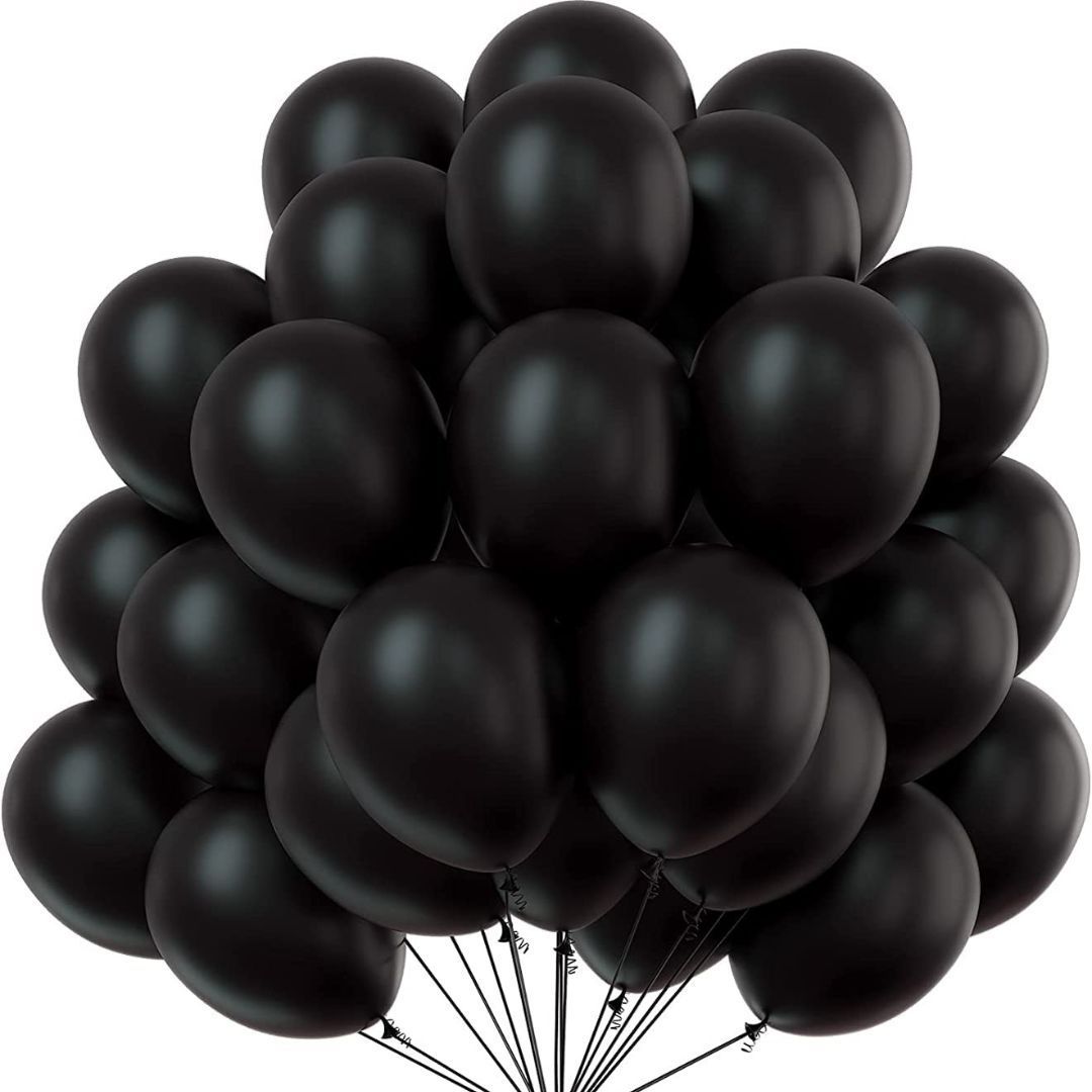 Black Latex Balloons 10" - 50PC
