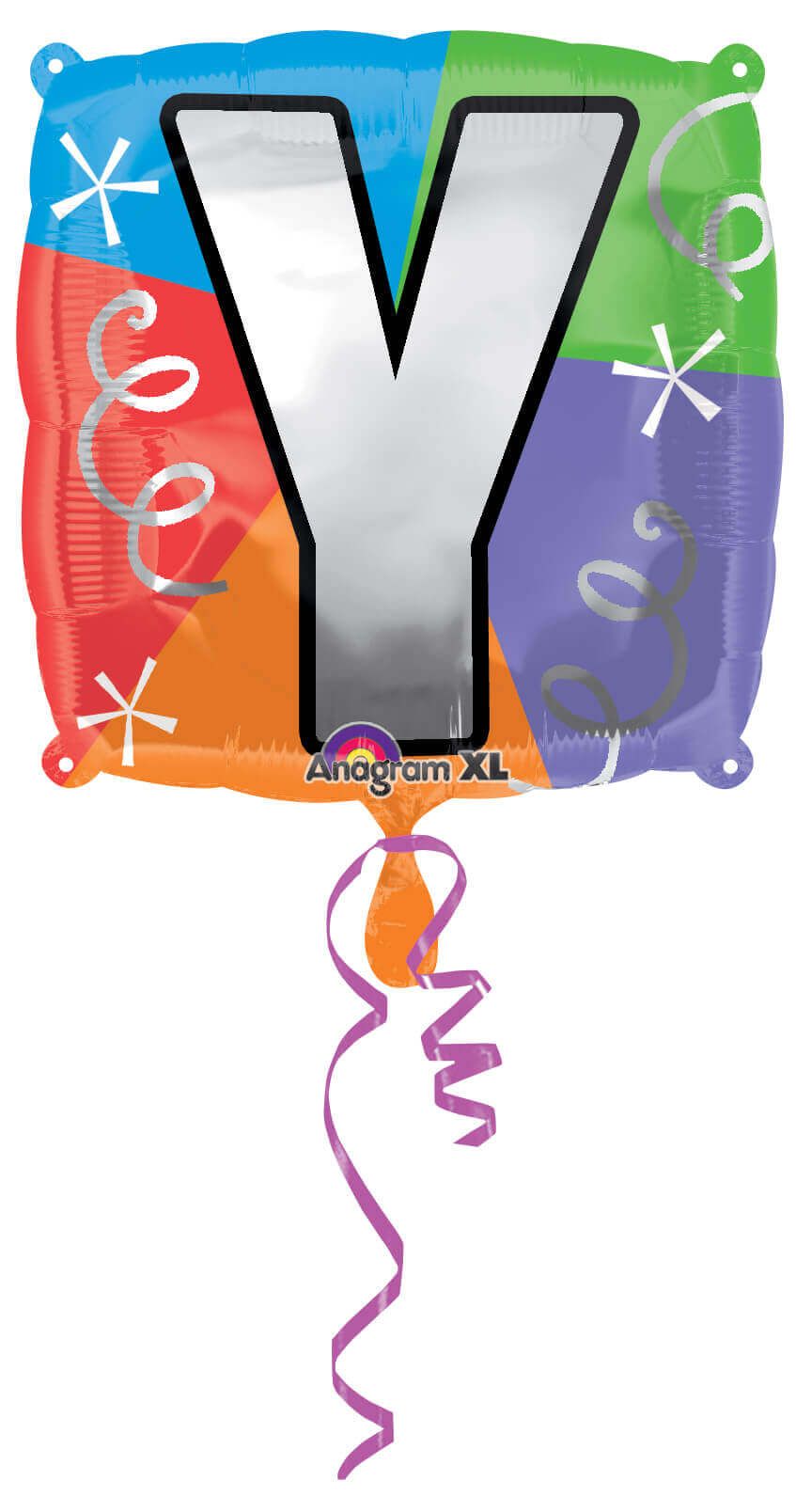 Letter Y Quad Shaped Balloon - Helium Quality - 18 inches - 1PC