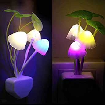 Elecsera Mushroom light automatic sensor for Bedroom Night Lamp Night Lamp (7 cm, Multicolor)