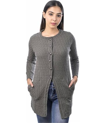 Ogarti Acrylic Round Neck Women's Cardigans Dress - Beige ( Single )