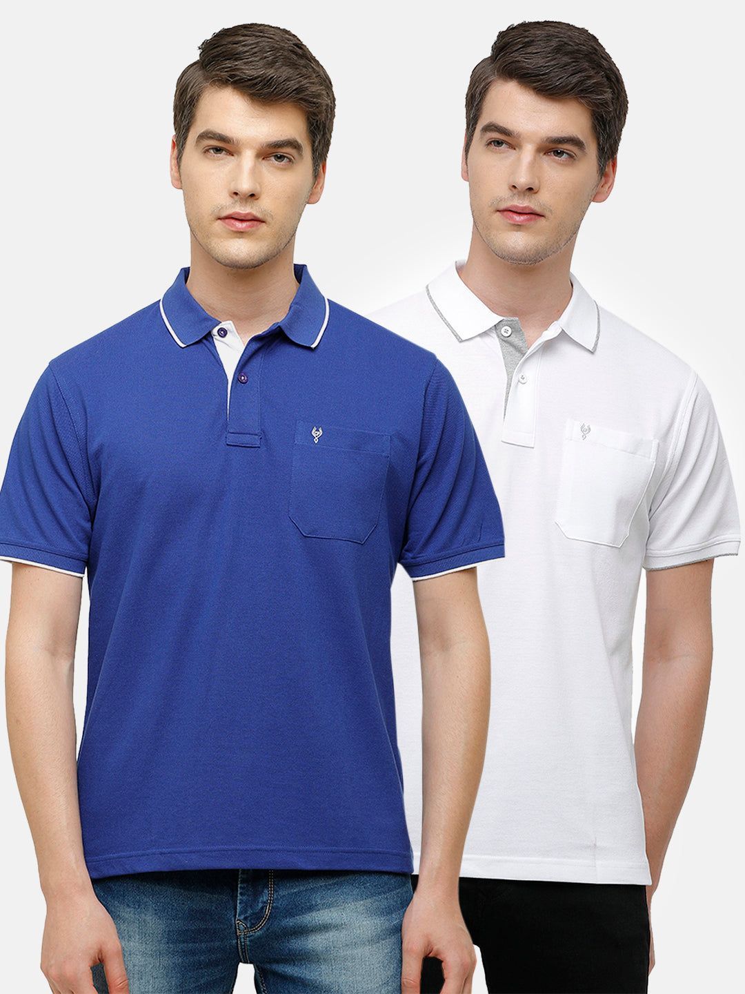 Classic Polo Men's Combo Double Pique Polo Half Sleeve Slim Fit T-Shirt Nova - Pack of 2