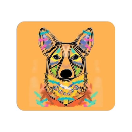Happy Corgi Mouse Pad - Yellow