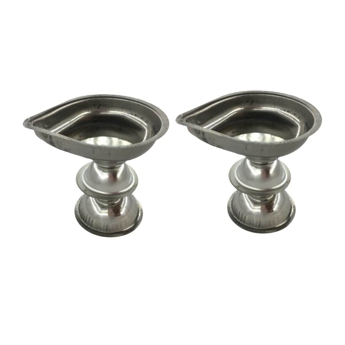 MAYAPURI Stainless Steel Pradip/Diya for Puja Aarti | Standard Size: 2.5 X 2.5 Inch (Pack of 2)