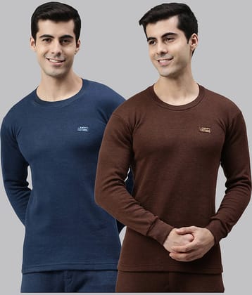 Lux Cottswool Pack of 2 Cotton Blend Thermal Tops For Men's ( Multicolor )
