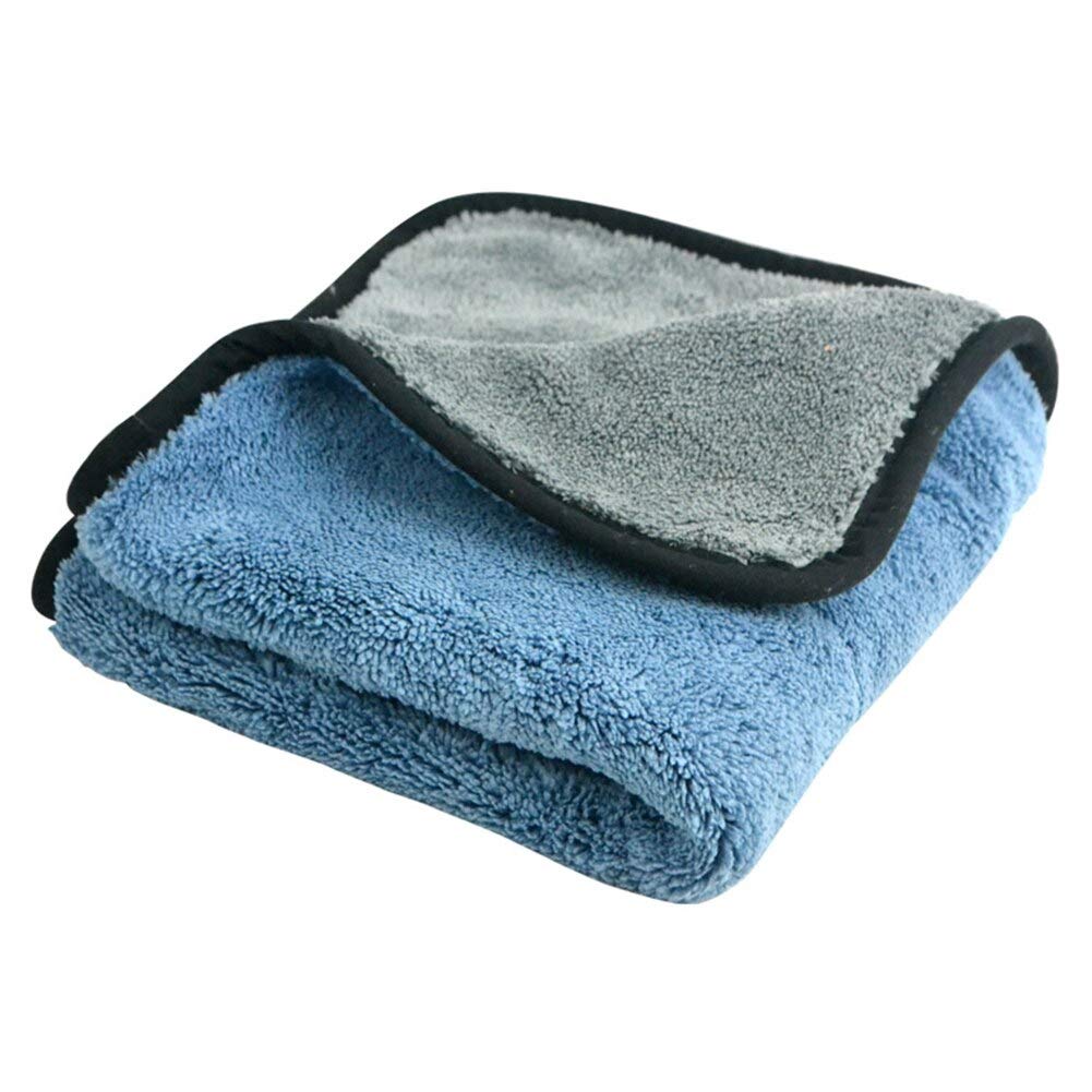 Auto Hub Heavy Microfiber Cloth for Car Cleaning and Detailing, Double Sided, Extra Thick Plush Microfiber Towel Lint-Free, 800 GSM (Size 40cm x 40cm)/Pack of 1, Color: Blue