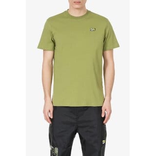 Other Mens Olive Solid Cotton Blend Round Neck T-Shirt