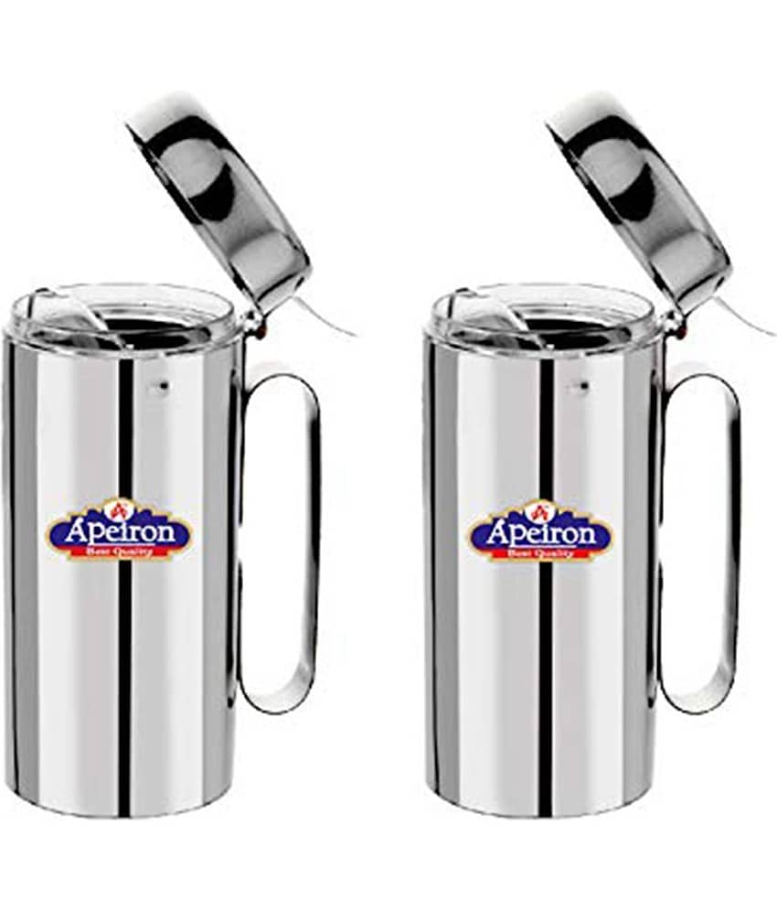 APEIRON Oil can Dispenser Steel Oil Container/Dispenser Set of 2 1250 mL