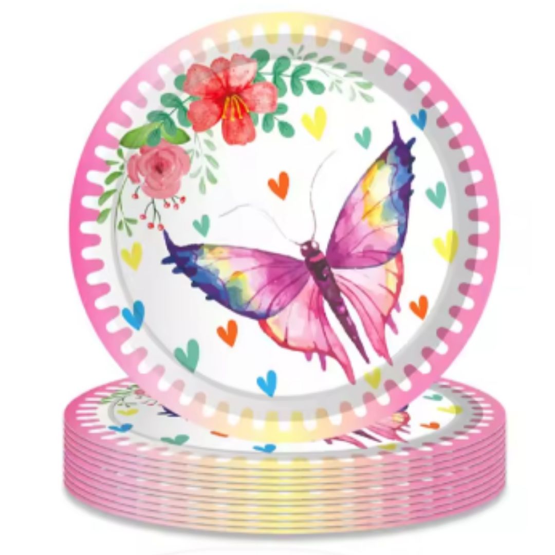 Butterfly Theme Party Dinner Plates 9 - 10PC