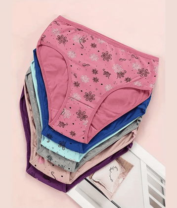 RTB Pack of 6 Cotton Hipster For Women ( Multi Color )