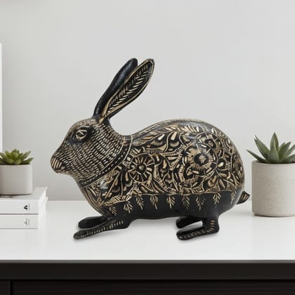 Brass Home Decorative Rabbit Showpiece Statue (ANMAS061 E)