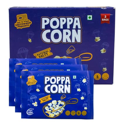 Poppacorn Microwave Popcorn 300gms | Imported Popping Corn | Popcorn Kernels 100gx3 pouches | Ready to Cook | High Expansion | Homemade Healthy Snack | Natural Salty Popcorn | Pack of 3 (300g, Natural Salty) Poppacorn Microwave Popcorn 300gms | Imported Popping Corn | Popcorn Kernels 100gx3 pouches | Ready to Cook | High Expansion | Homemade Healthy Snack | Natural Salty Popcorn | Pack of 3 (300g, Natural Salty)