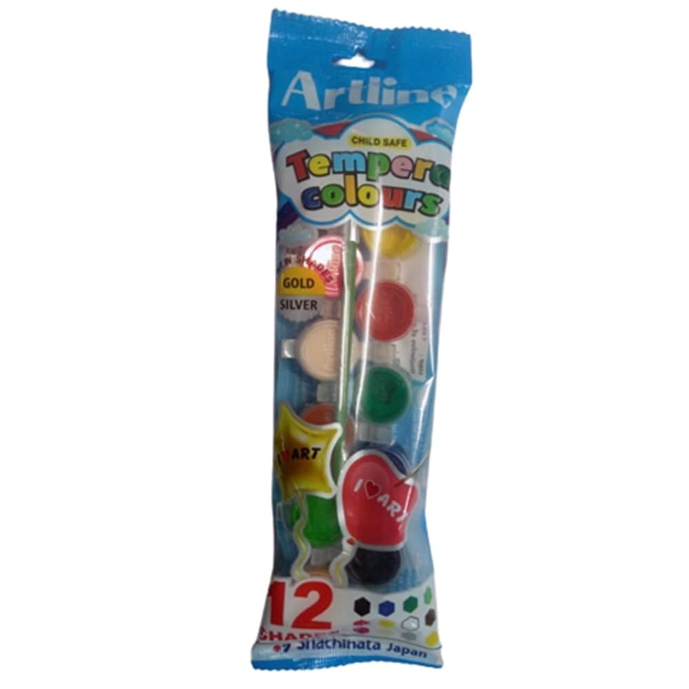 Artline 20 Packs of Tempera Colours set Of 12 with Brush