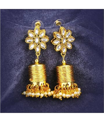 Sukkhi Stylish Kundan Gold Plated Pearl Dangle Earring for Women