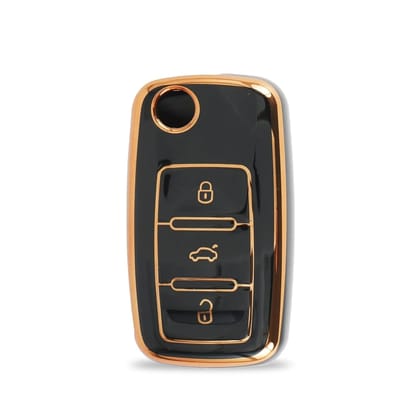 Skoda Rapid, Yeti, Superb, Laura, Fabia, Octavia 2014, Volkswagen Jetta, Vento, Polo, Ameo Flip Key | Car Key Cover | Protects and adds style to your car key with a perfect fit design.