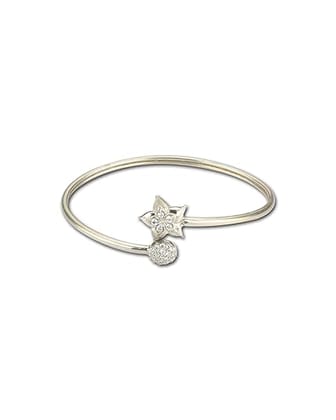 AABHA Silver Kada Bracelet for Women (Silver, 2.5)