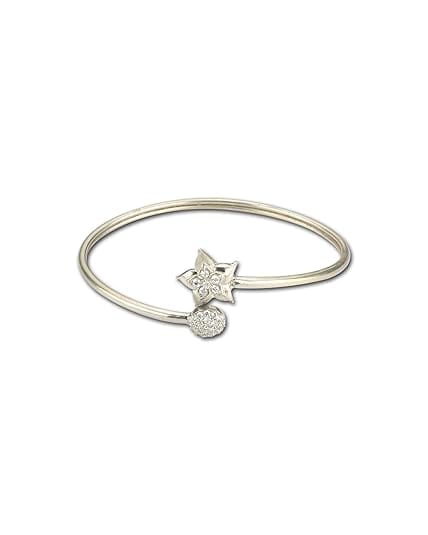 AABHA Silver Kada Bracelet for Women (Silver, 2.5)