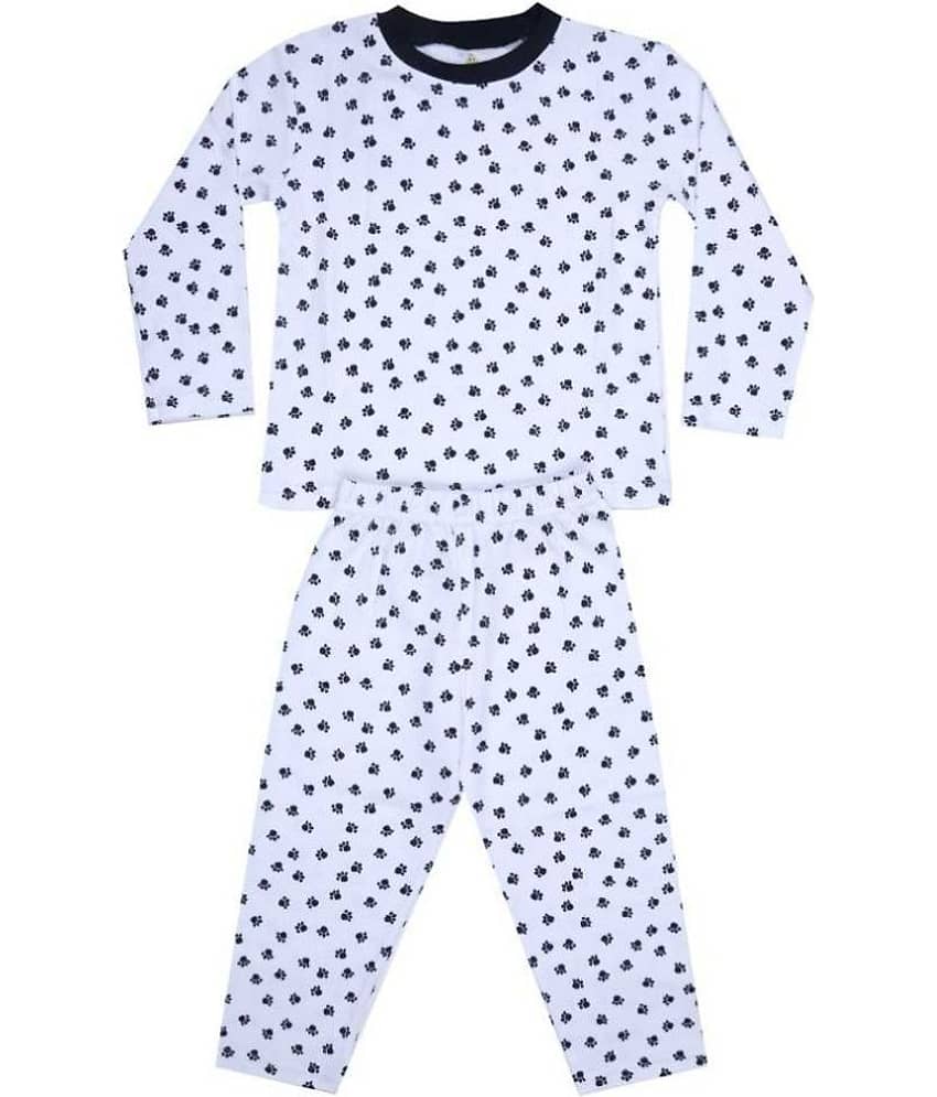 KABOOS Pack of 1 Boys 100% Cotton Nightsuit Set ( Navy Blue )