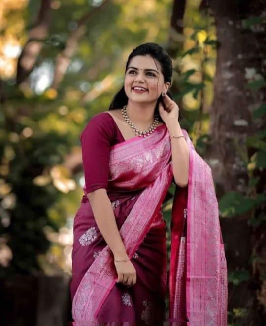 Zari Work Silk Saree With Blouse Piece