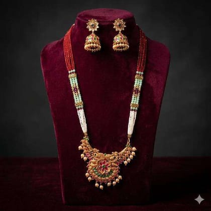 Premium Temple Jewellery Set Golden