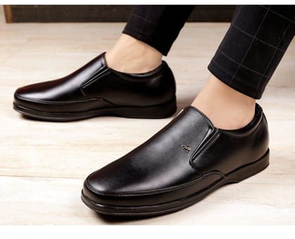 Mens Faux Leather Formal Shoes Size 6 (Black)