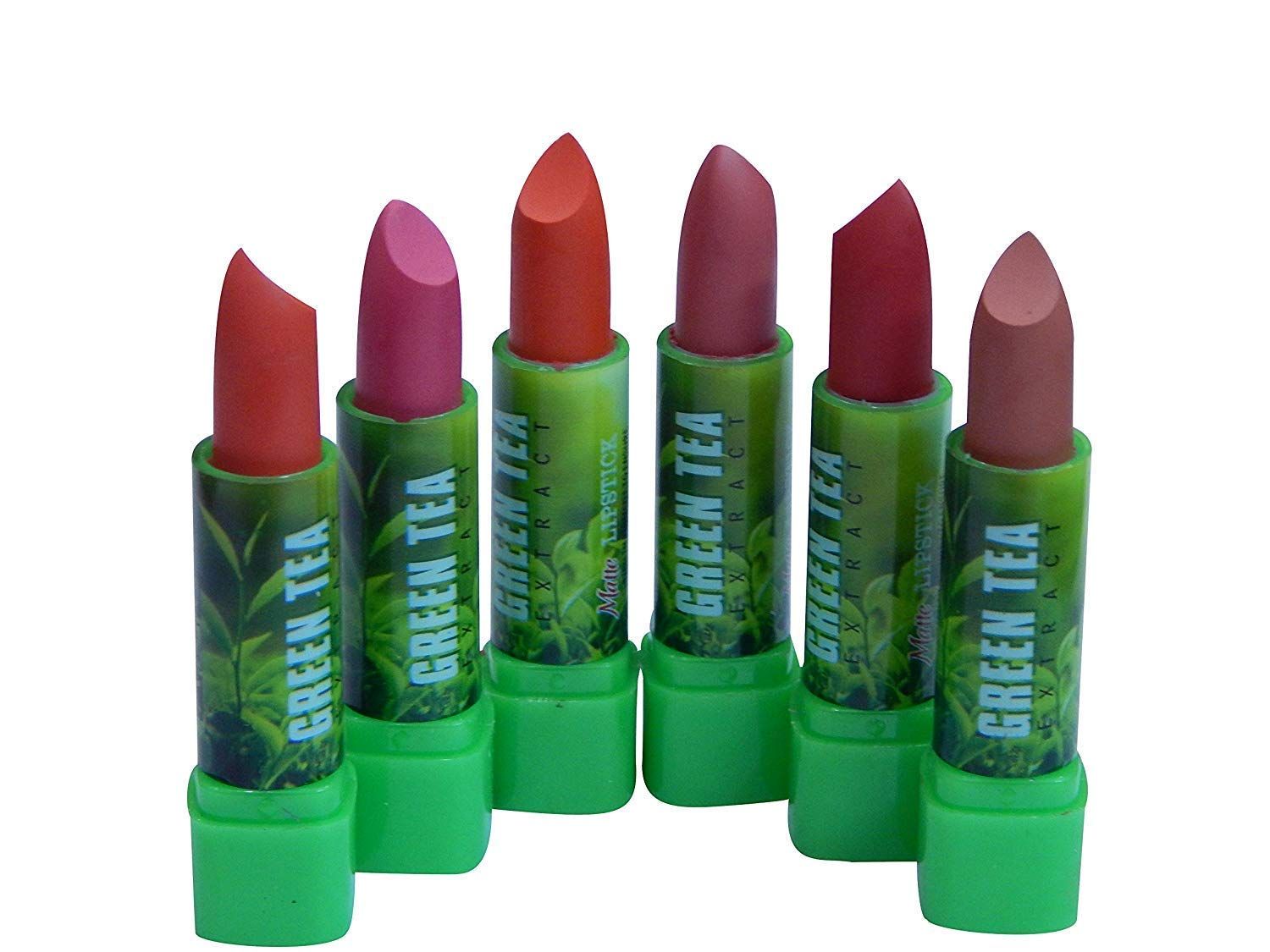 Elecsera Green Tea Extract Multicolour lipstick(Pack of-6) (Multicolour, 3.5 g)