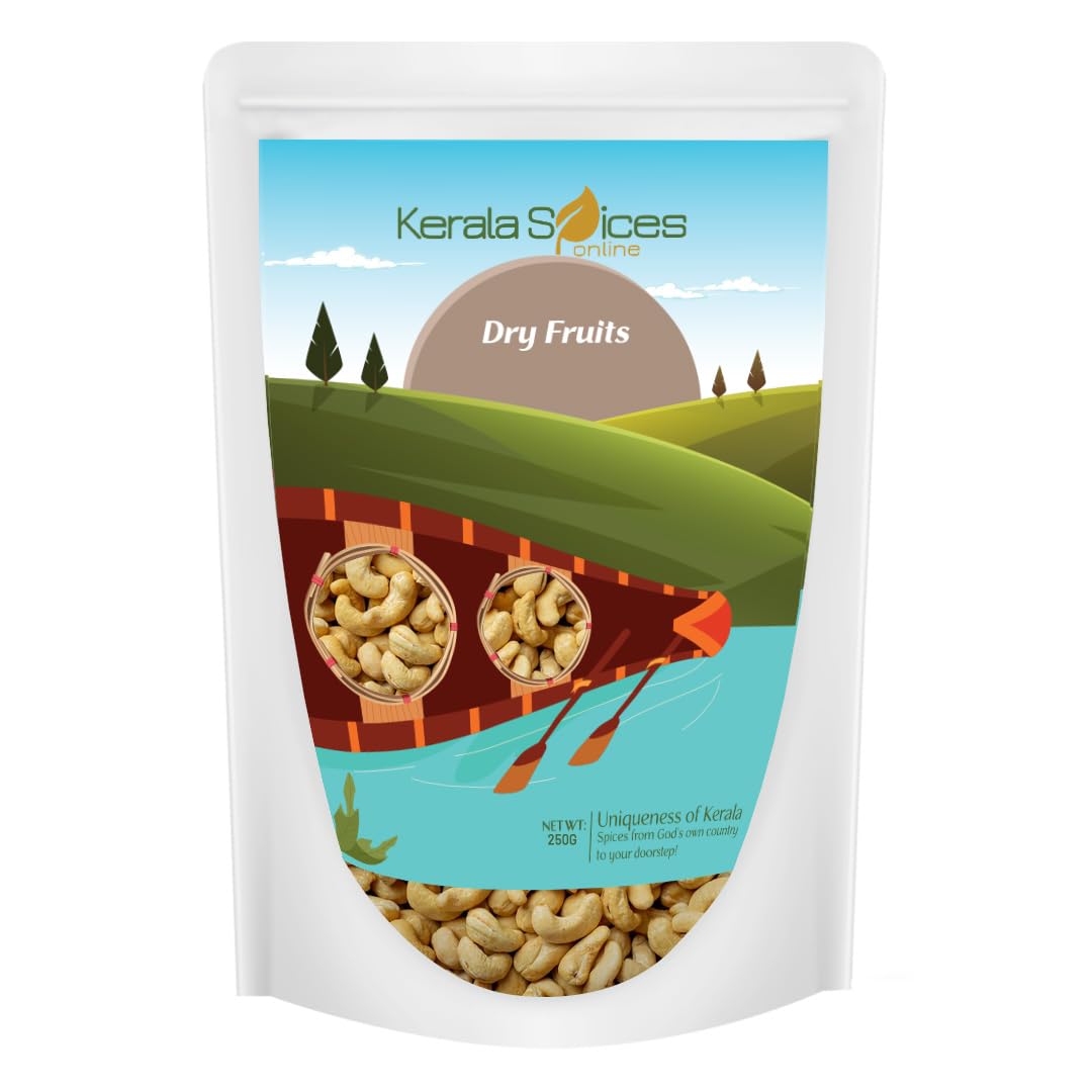 Kerala Spices Crunchy Cashew Nuts Rich In Protein and Healthy Snacks Kaju (250)