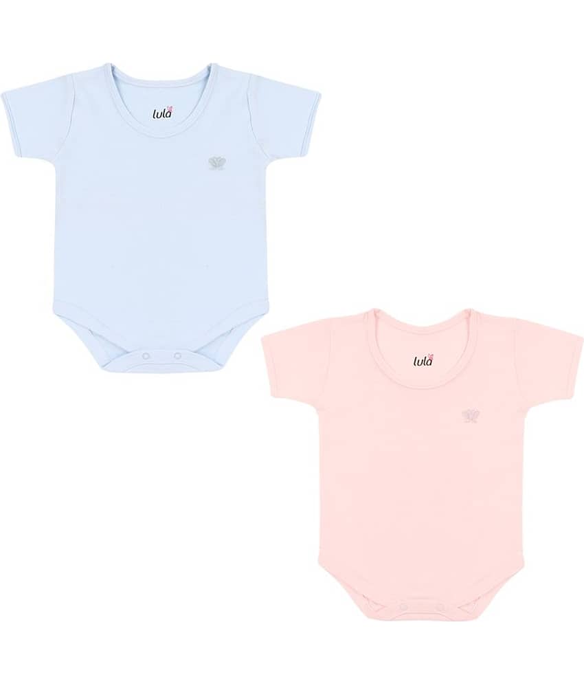 LULA Pack of 2 Unisex for Baby 100% Cotton Bodysuit ( Pink )