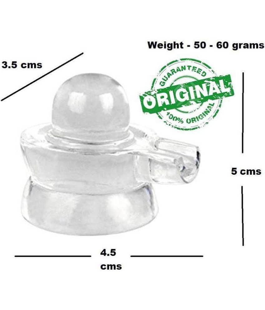 Rudra Divine Sphatik Shivling,Weight 50-60 Grams (Big) | 100% Pure Sphatik shivling AAA Quality (50 Grams) Sphatik shivlingam (Religious Item) |