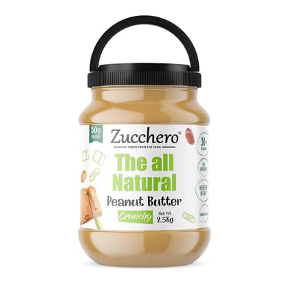 Zucchero 100% Natural Peanut Butter, Crunchy, 400g, Unsweetened | 100% | Protein: 30g | Vegan Zucchero 100% Natural Peanut Butter, Crunchy, 400g, Unsweetened | 100% | Protein: 30g | Vegan